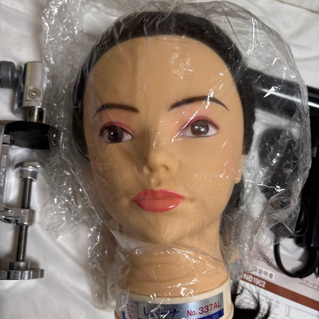 美容師練習用セットヘッドマネキンレジーナ、テスコムドライヤー、ナショナルカーラー