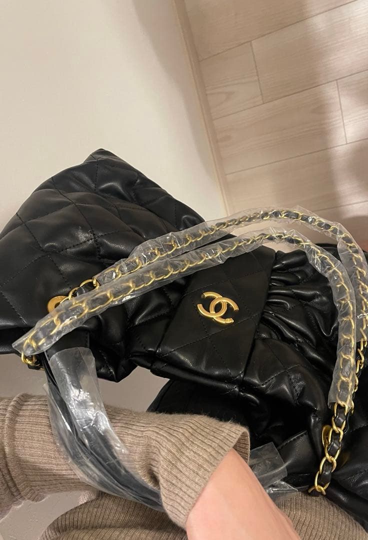 CHANEL キルティング ブラックリボンバッグノベルティ