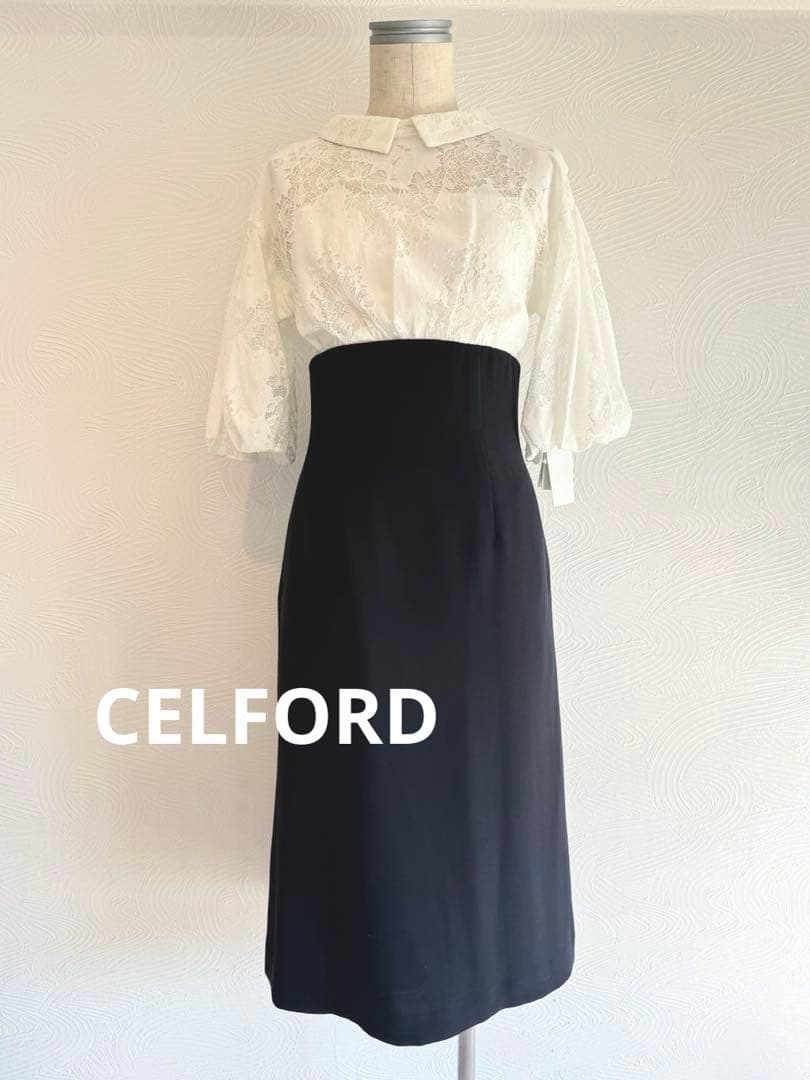 CELFORD ワンピース　レース　コンビワンピース　サイズ36