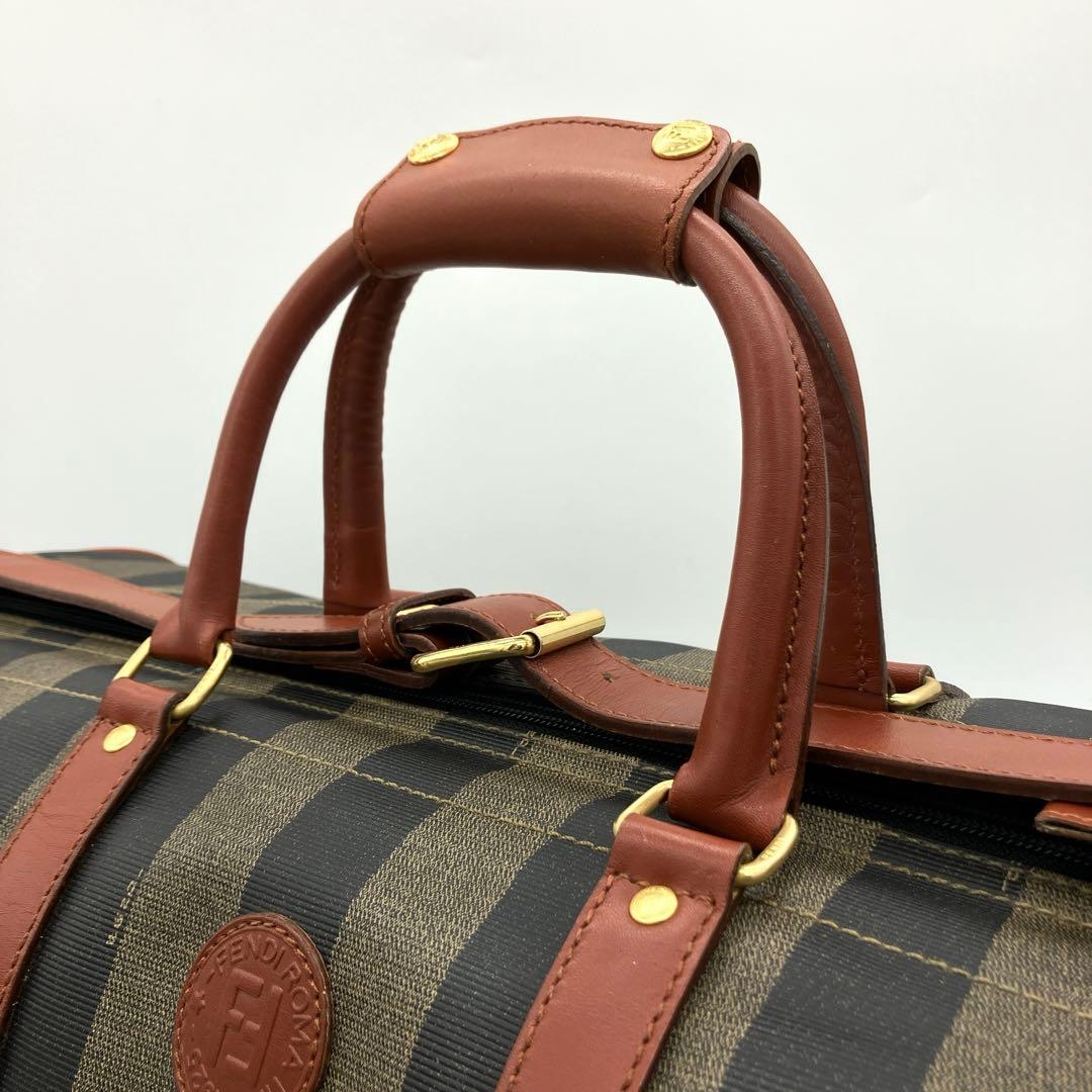 【FENDI】2wayバッグ　ボストンバッグ　ペカン柄　ゴールド金具　PVC