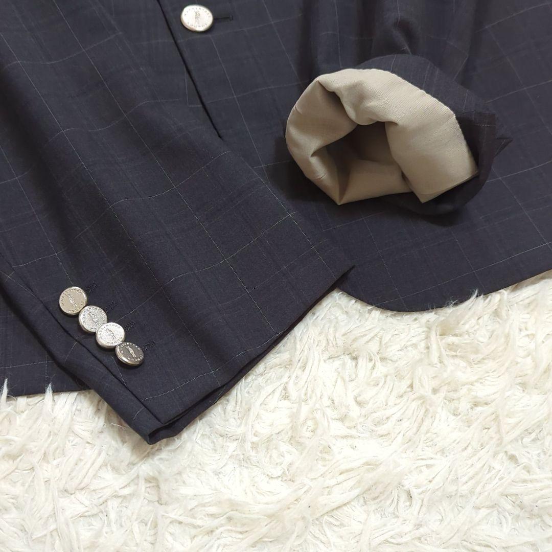 極美品 2XL相当 マッキントッシュ 銀ボタン セットアップスーツ チェック