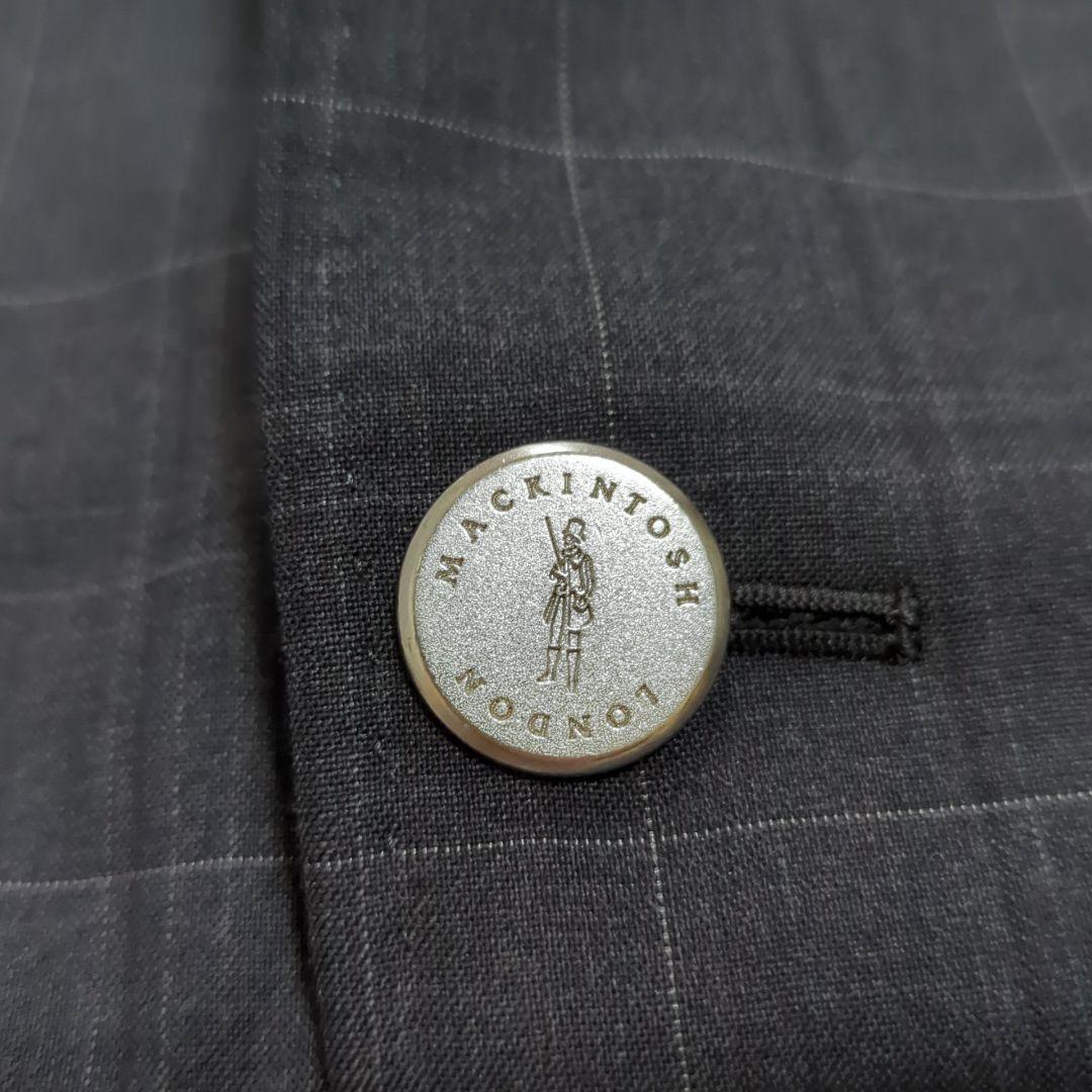 極美品 2XL相当 マッキントッシュ 銀ボタン セットアップスーツ チェック