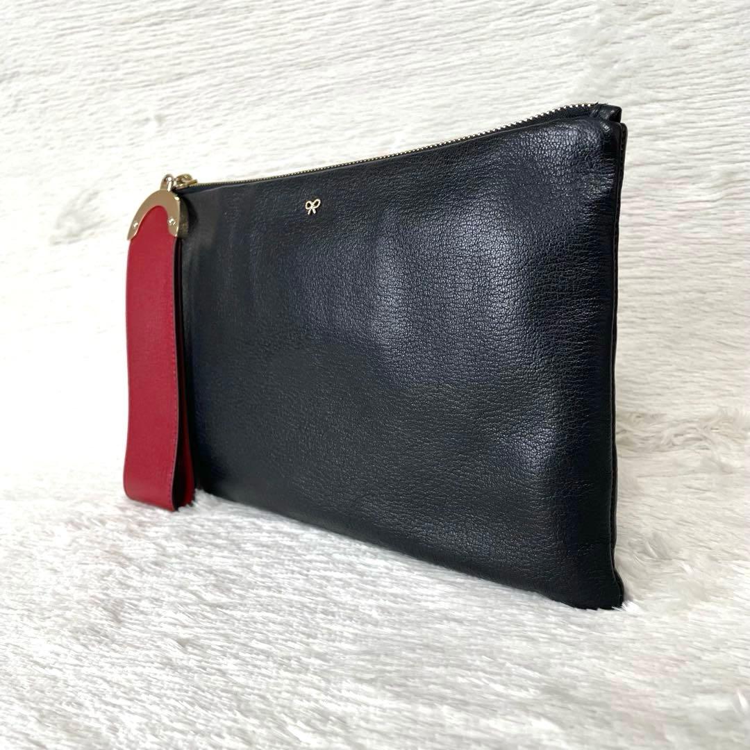 美品⭐️ANYA HINDMARCH SEYMOUR ZIP TOP POUCH