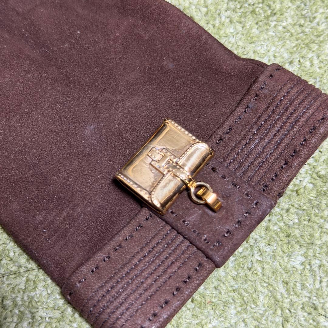 【良品】HERMES エルメス ジジェ グローブ スエード ボリードチャーム