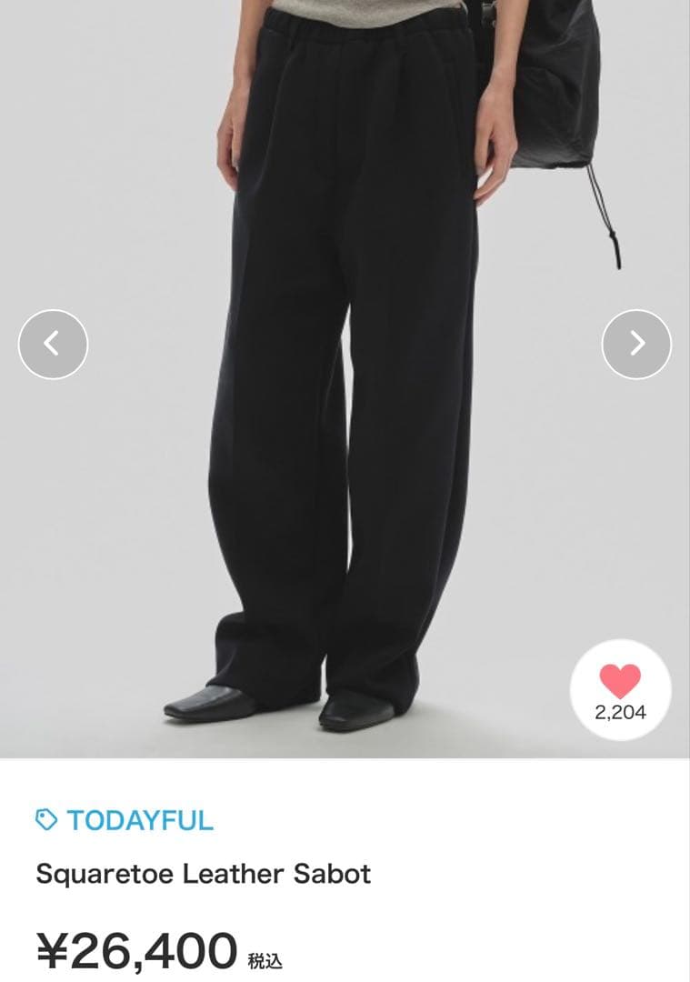 TODAYFUL Squaretoe Leather Sabot サボ37