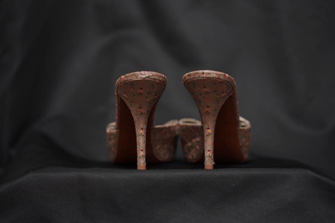 Louis Vuitton フローラル刺繍 ミュール サンダル 37サイズ