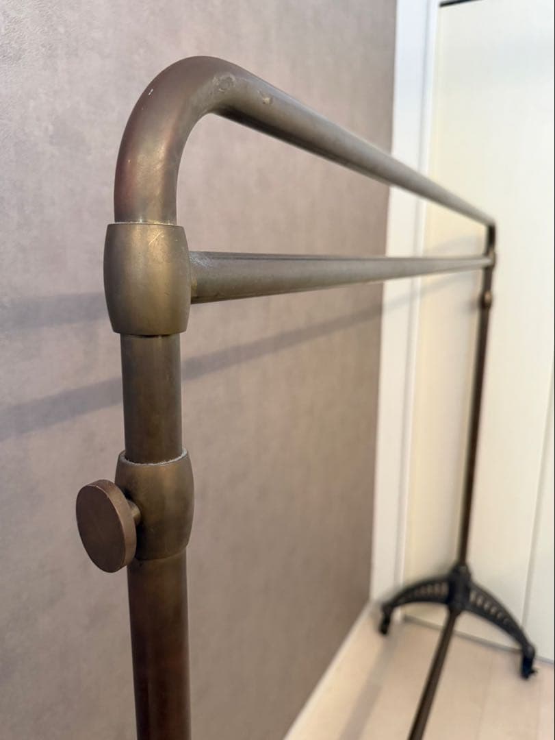 希少 西川金太郎 真鍮x鋳物 ハンガーラック キャスター付 インダストリアル