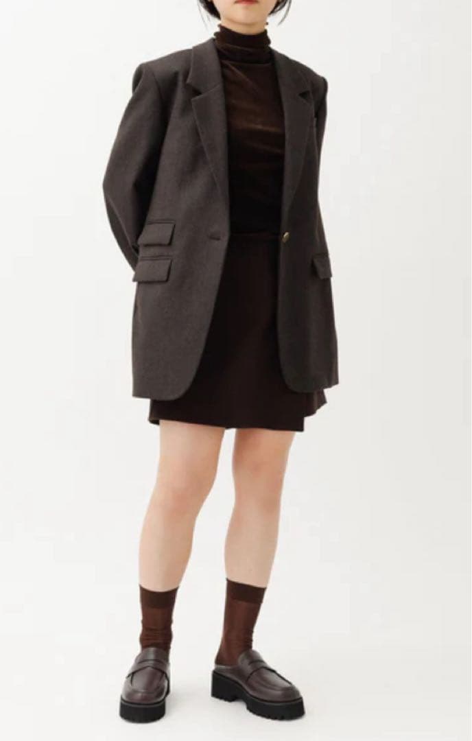 美品【ADAM ET ROPÉ】シングルブレストスリットジャケット　ブラウン38