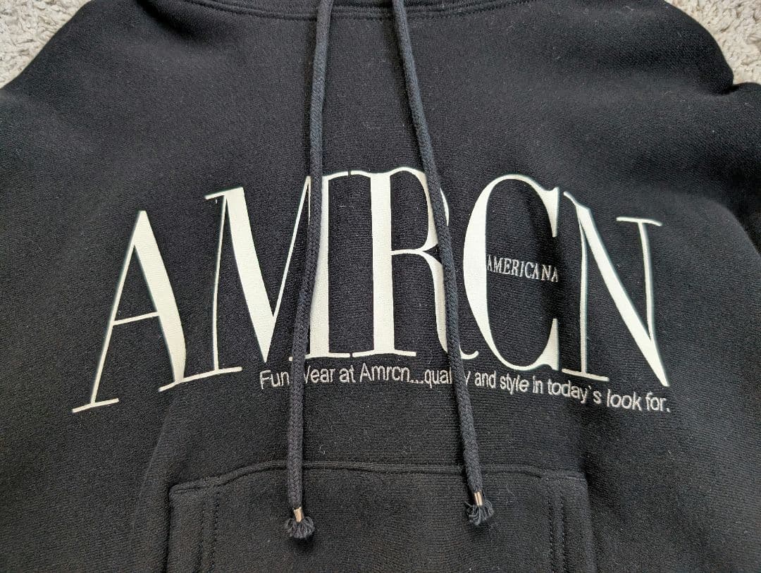 美品！アメリカーナ AMRCN ロゴプリント ブラックパーカー