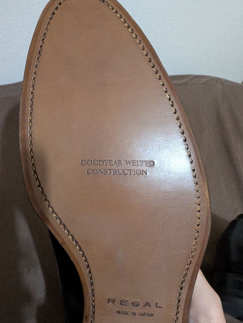 【新品】REGAL グッドイヤーウェルト 革底 ブラックレザー ドレスシューズ