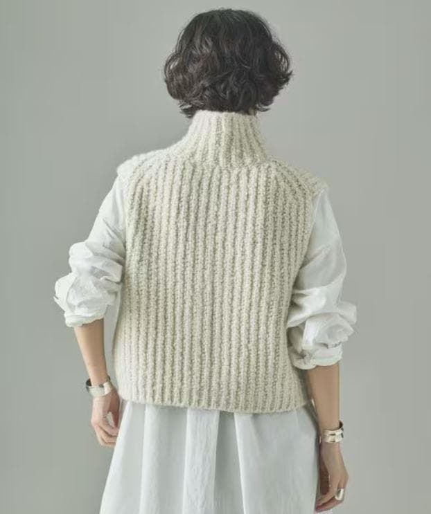 ▼未使用 Curensology ブークレジップニットベスト エクリュ