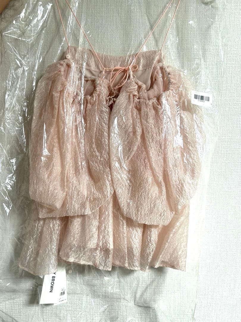 3wayシアージャガードペプラムブラウス　リリーブラウン