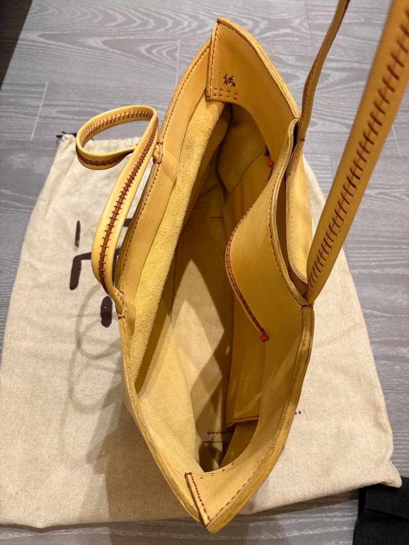 HENRY QUIR イエロー レザー トートバッグ