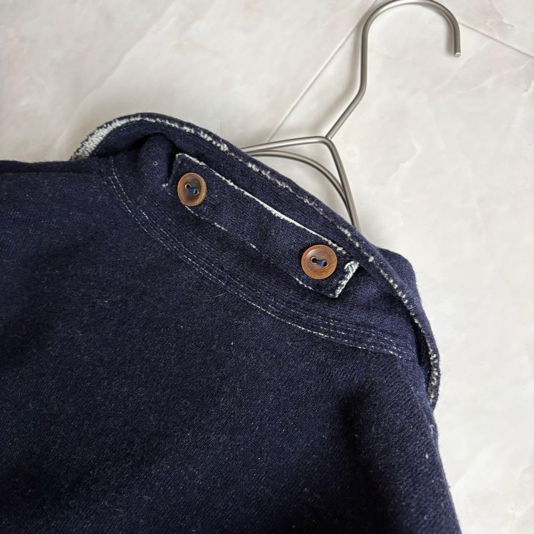 パラスパレス カシミヤ混スタンドカラージャケット 紺3 裏地ストライプ 日本製