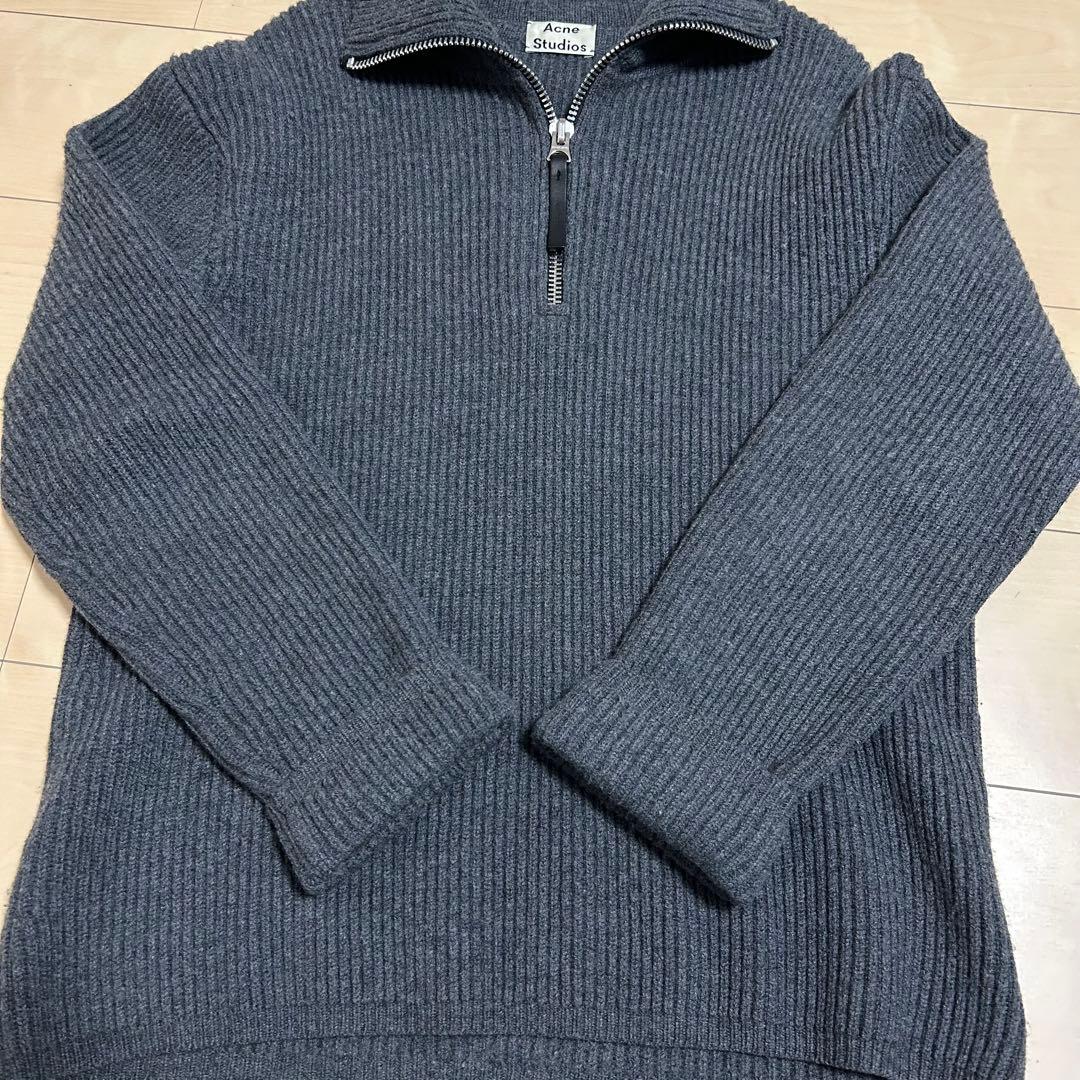 Acne Studios ダークグレー ハーフジップ　ニット