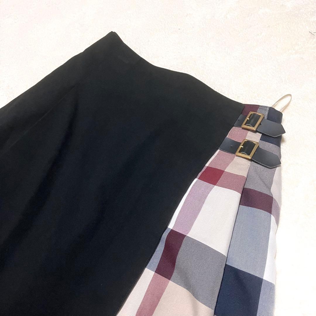 未使用級✨ブルーレーベルクレストブリッジ マットツイルストレッチスカート風パンツ