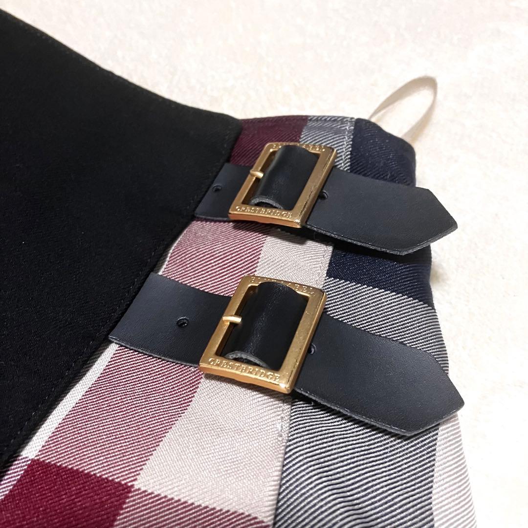 未使用級✨ブルーレーベルクレストブリッジ マットツイルストレッチスカート風パンツ