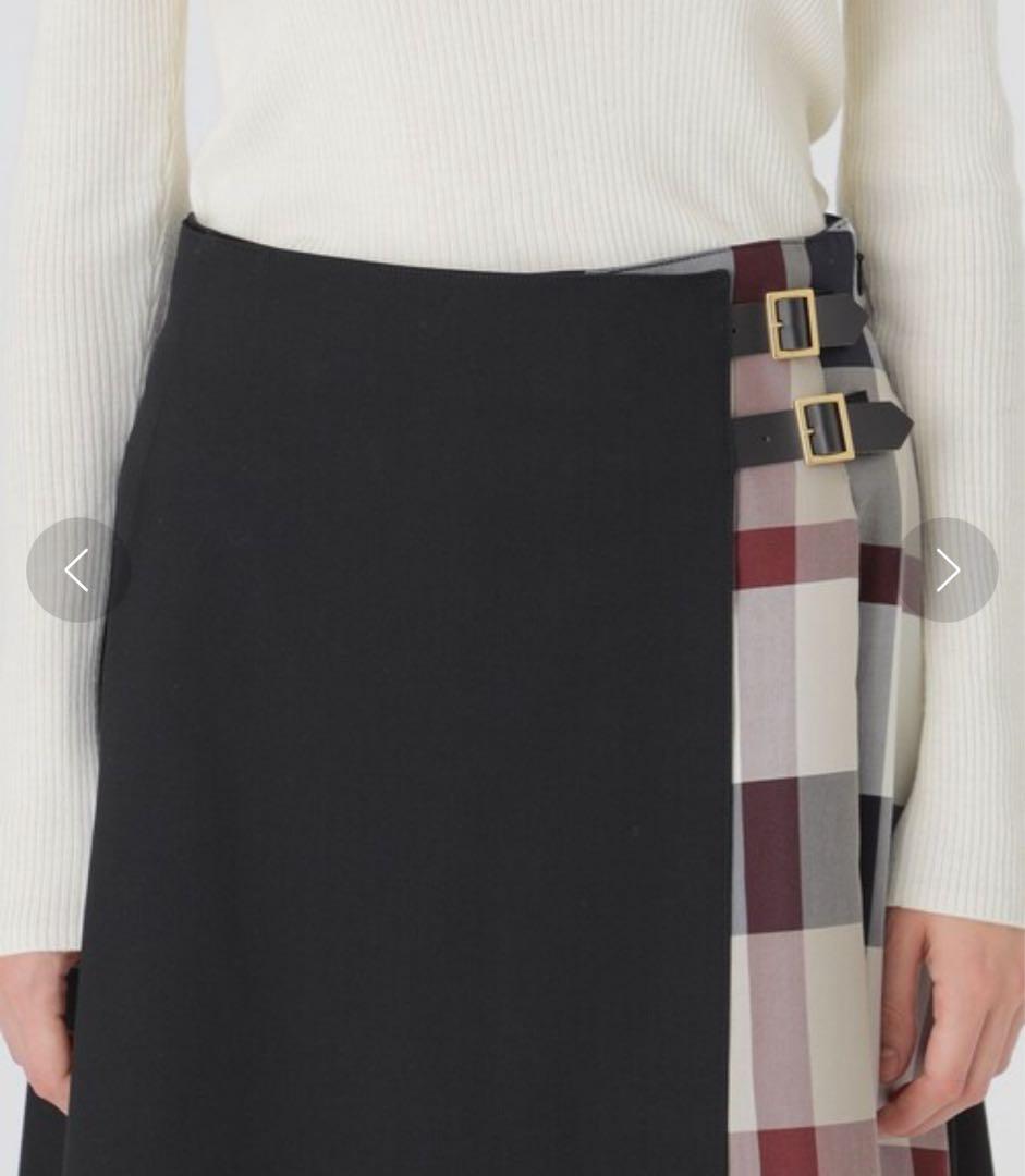 未使用級✨ブルーレーベルクレストブリッジ マットツイルストレッチスカート風パンツ