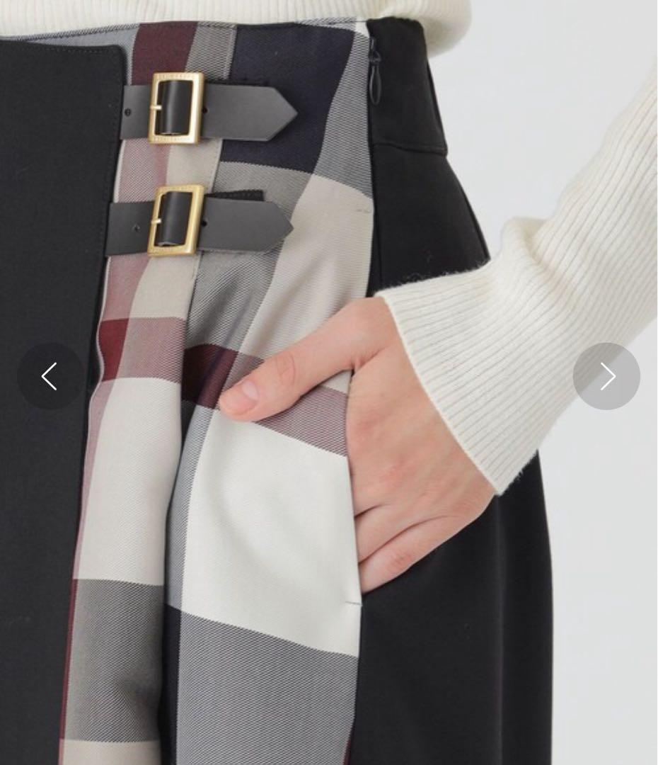 未使用級✨ブルーレーベルクレストブリッジ マットツイルストレッチスカート風パンツ