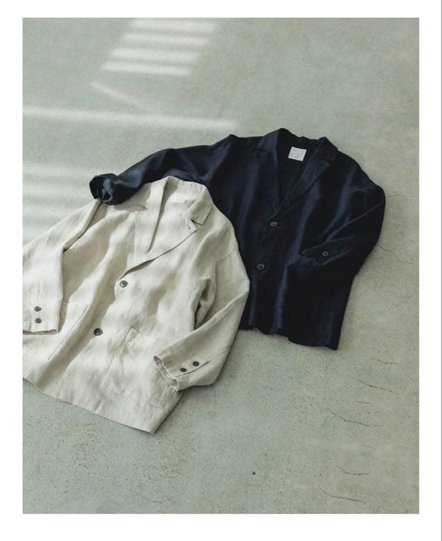 かぐれ コラボ フレンチリネンのテーラードジャケット