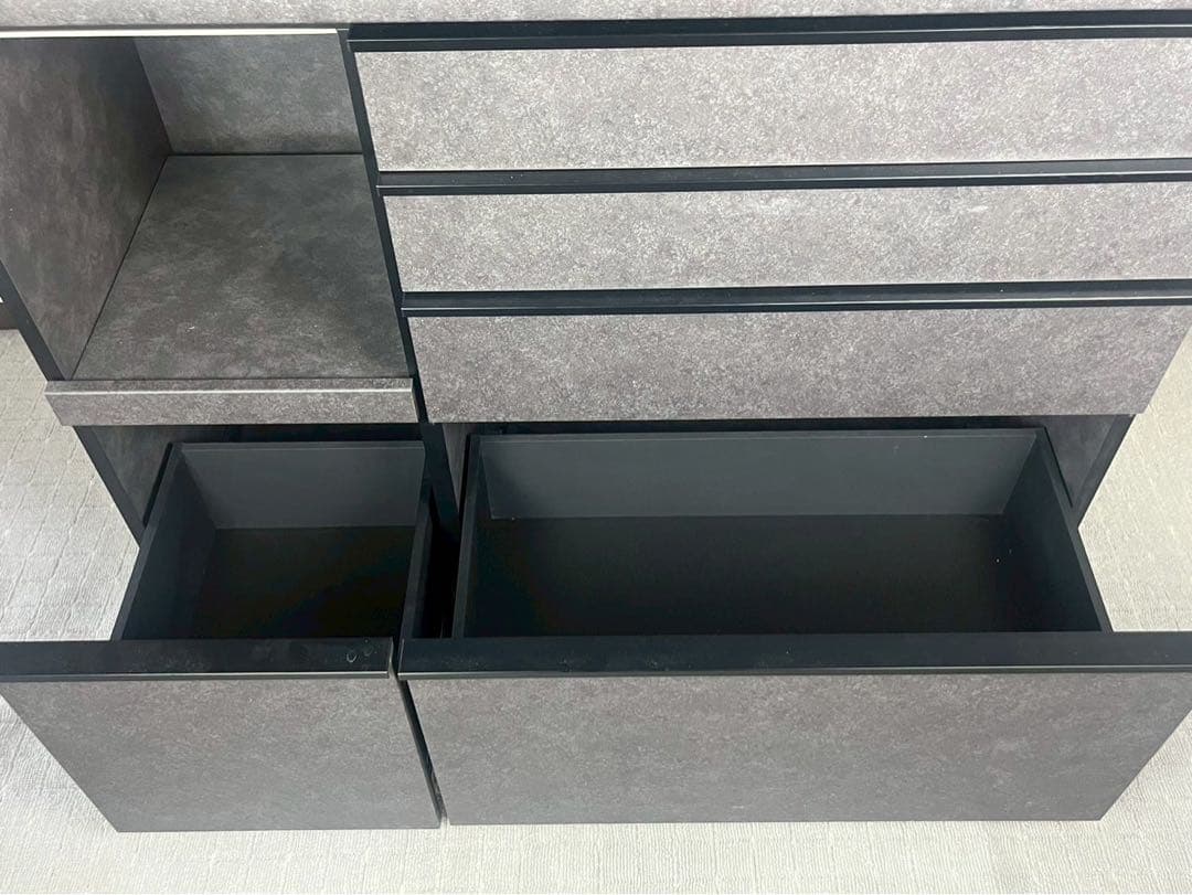 シ*ウ様 【美品】松田家具 ガバーナ 120 キッチンボード 食器棚 グレー