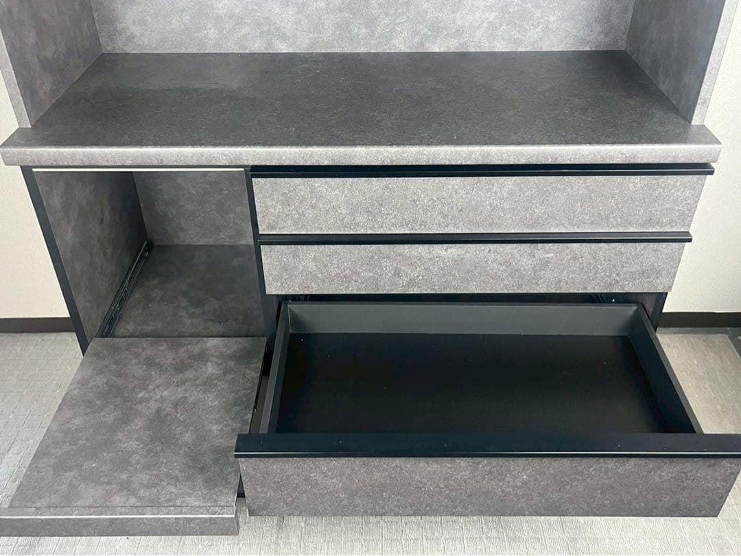 シ*ウ様 【美品】松田家具 ガバーナ 120 キッチンボード 食器棚 グレー