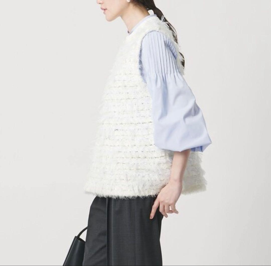 UNITED ARROWS ミックスヤーン ペプラム ベスト 今季