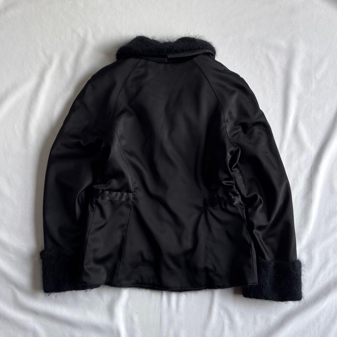 ジャケット・アウター ANNA BASSANI mohair lining jacket BLK