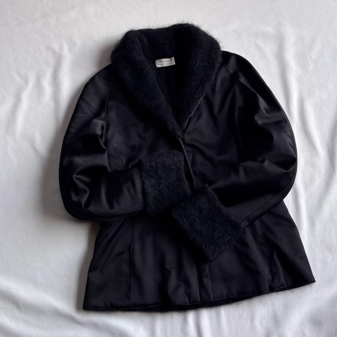 ジャケット・アウター ANNA BASSANI mohair lining jacket BLK