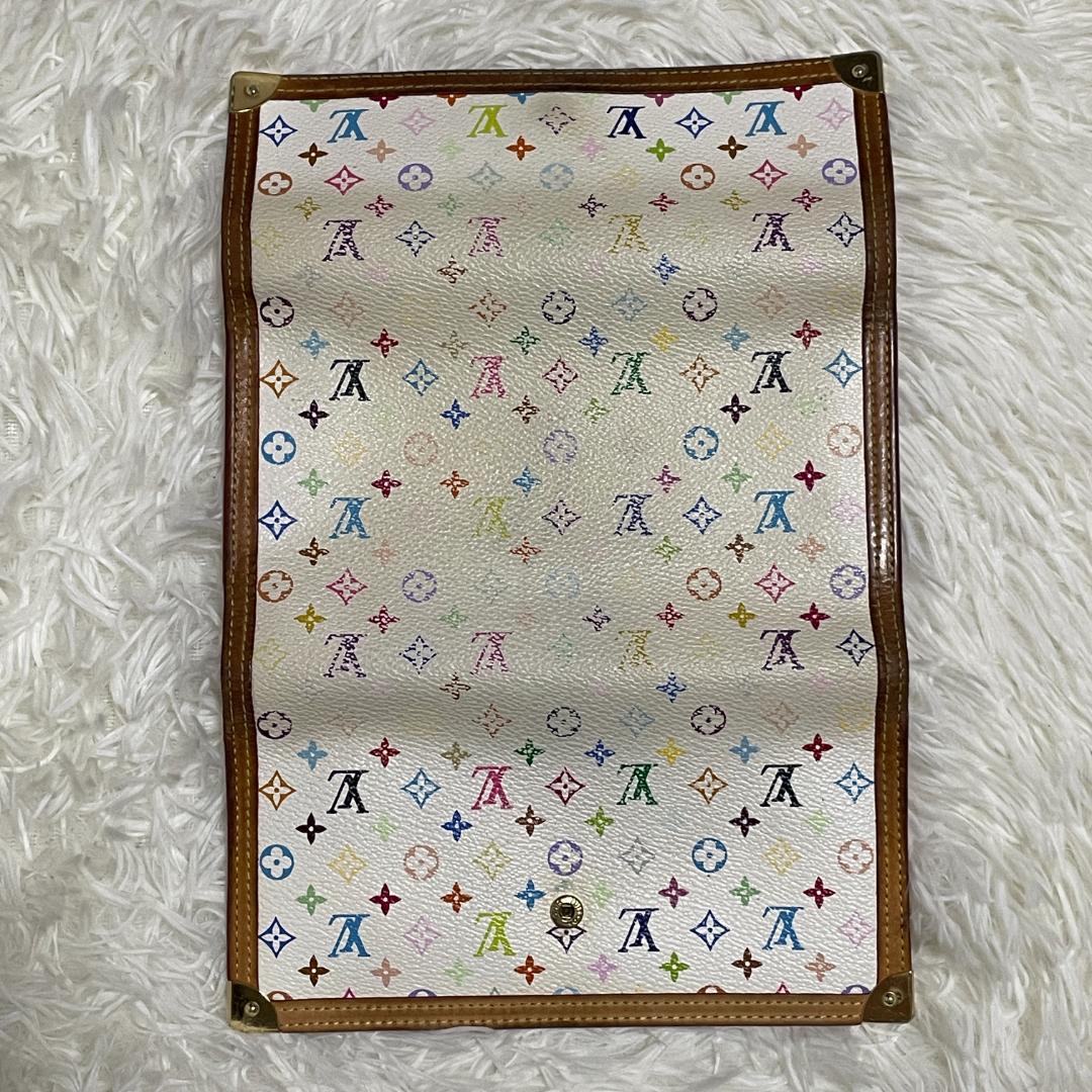 ルイヴィトン　モノグラム マルチカラー　ポルトトレゾール　インターナショナル　白