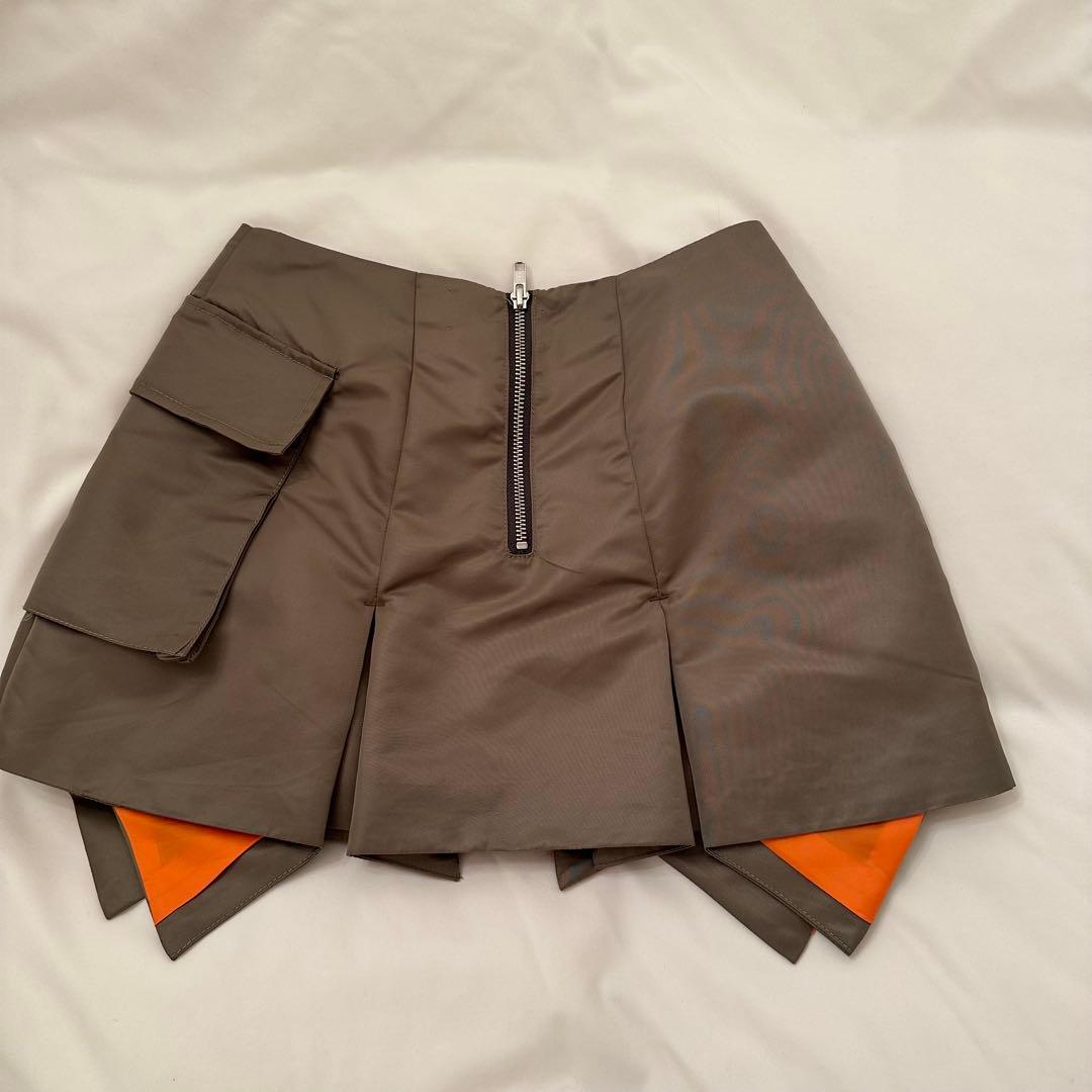 esió エシオ Nylon MA-1 skirt Sサイズ Khaki