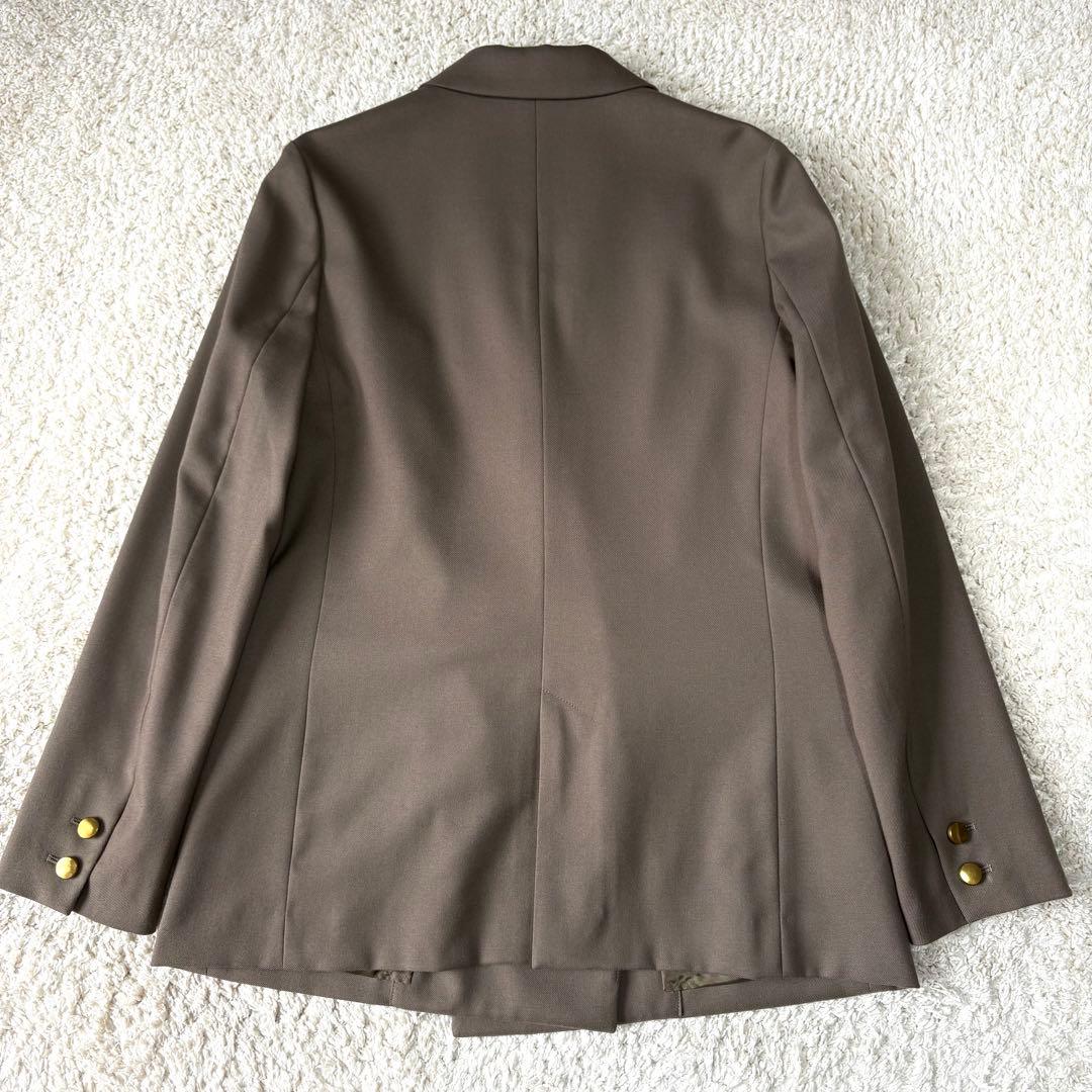 ノーブル ウールミドルピークドラペルジャケット 金ボタン 38 ダブル ブレザー