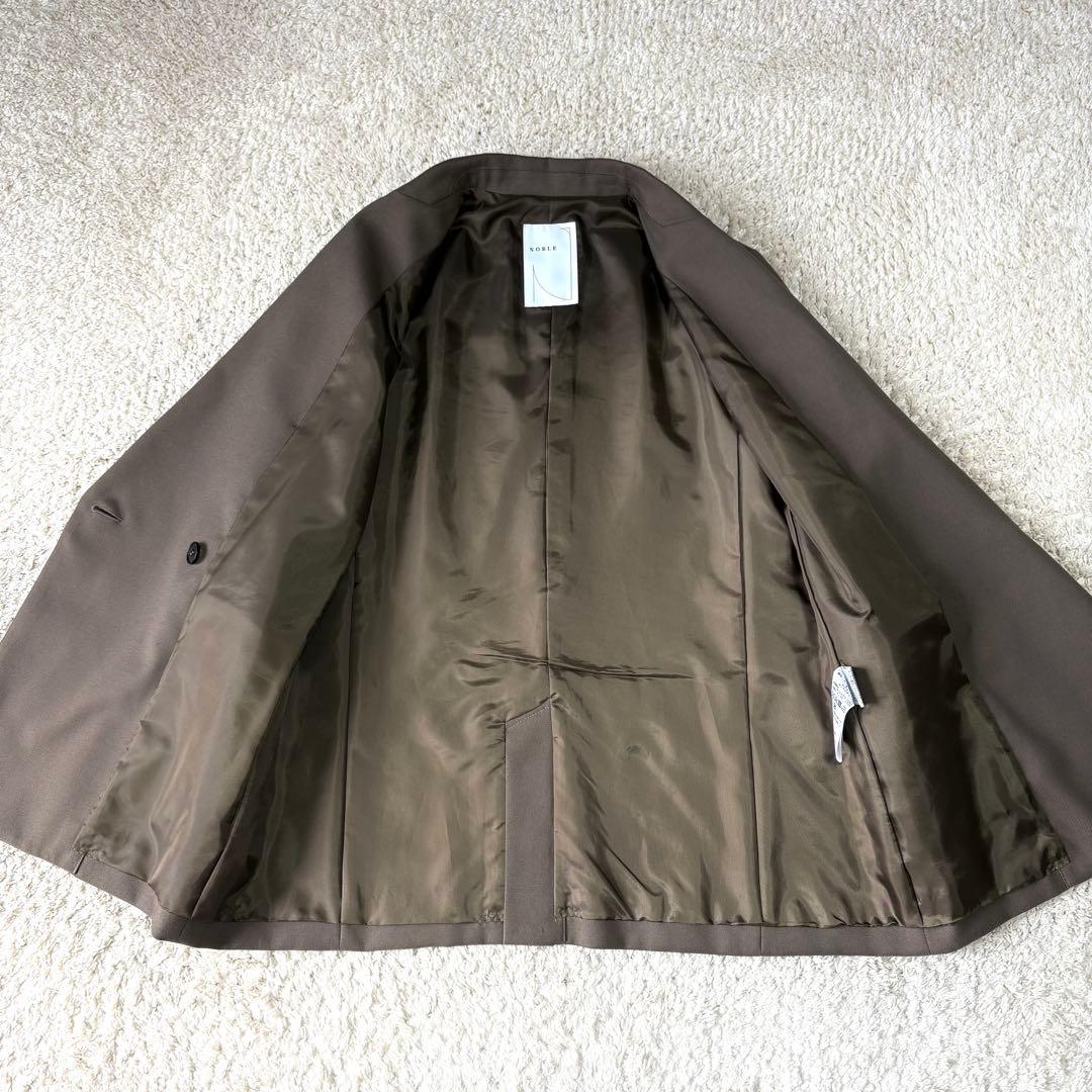 ノーブル ウールミドルピークドラペルジャケット 金ボタン 38 ダブル ブレザー