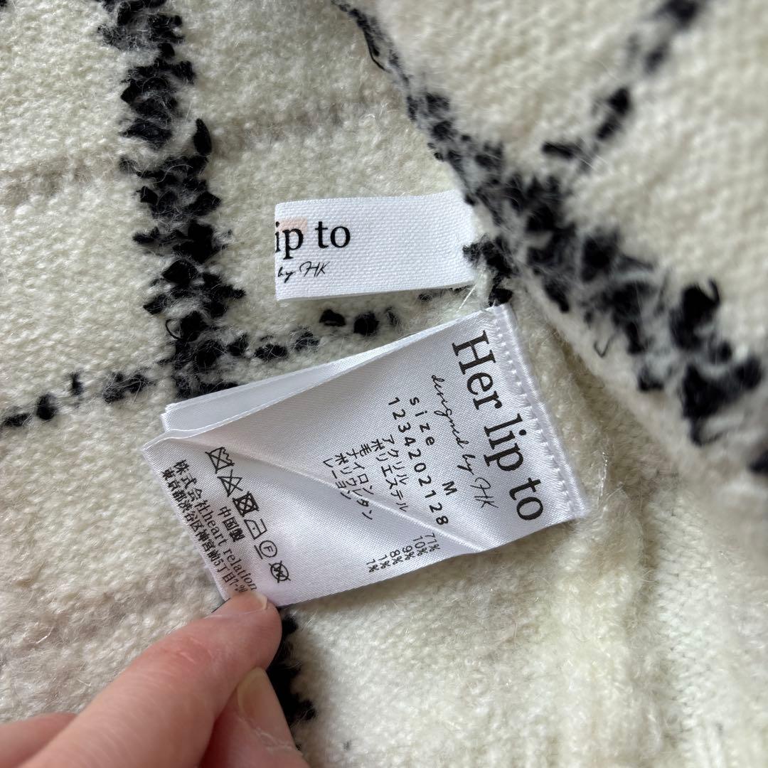 トップス Herlipto Bouncy check knit pullover