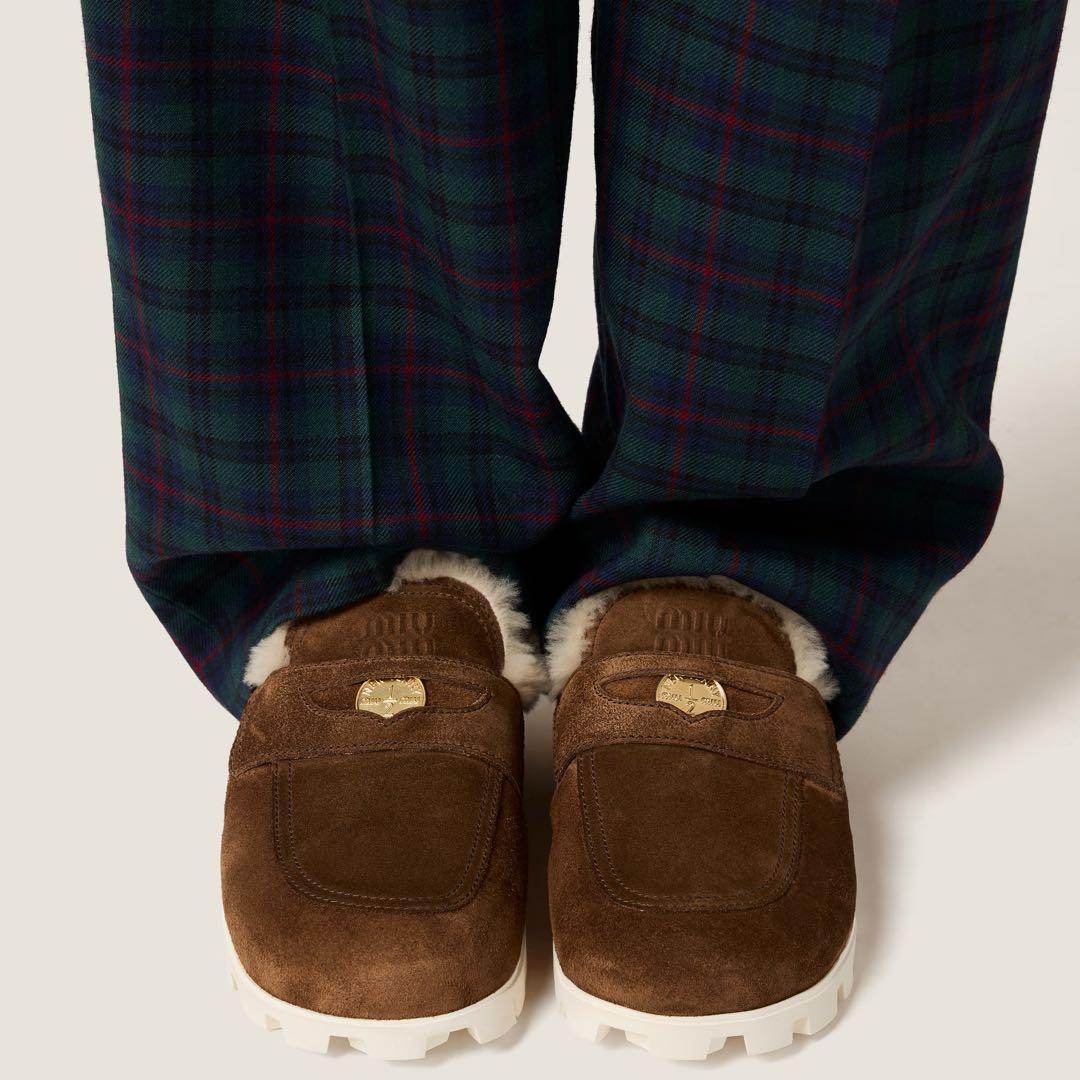 miumiu スエードミュール ココアブラウン