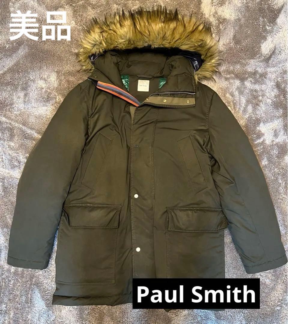 【美品】Paul Smith ダウンジャケット ファー付き オリーブグリーン