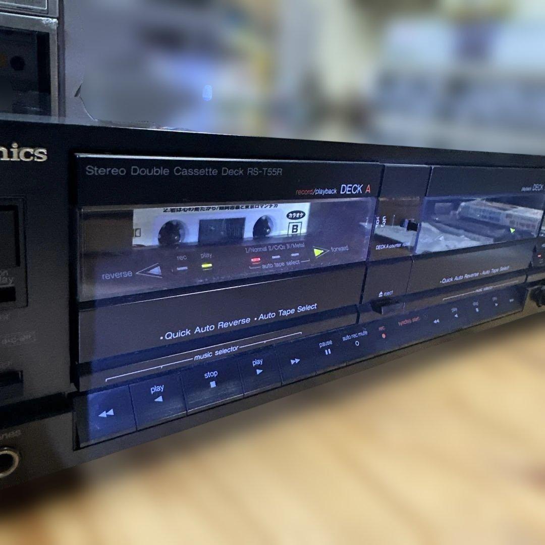 80年代Technics ダブルリバースカセットデッキ RS-T55R 動作品