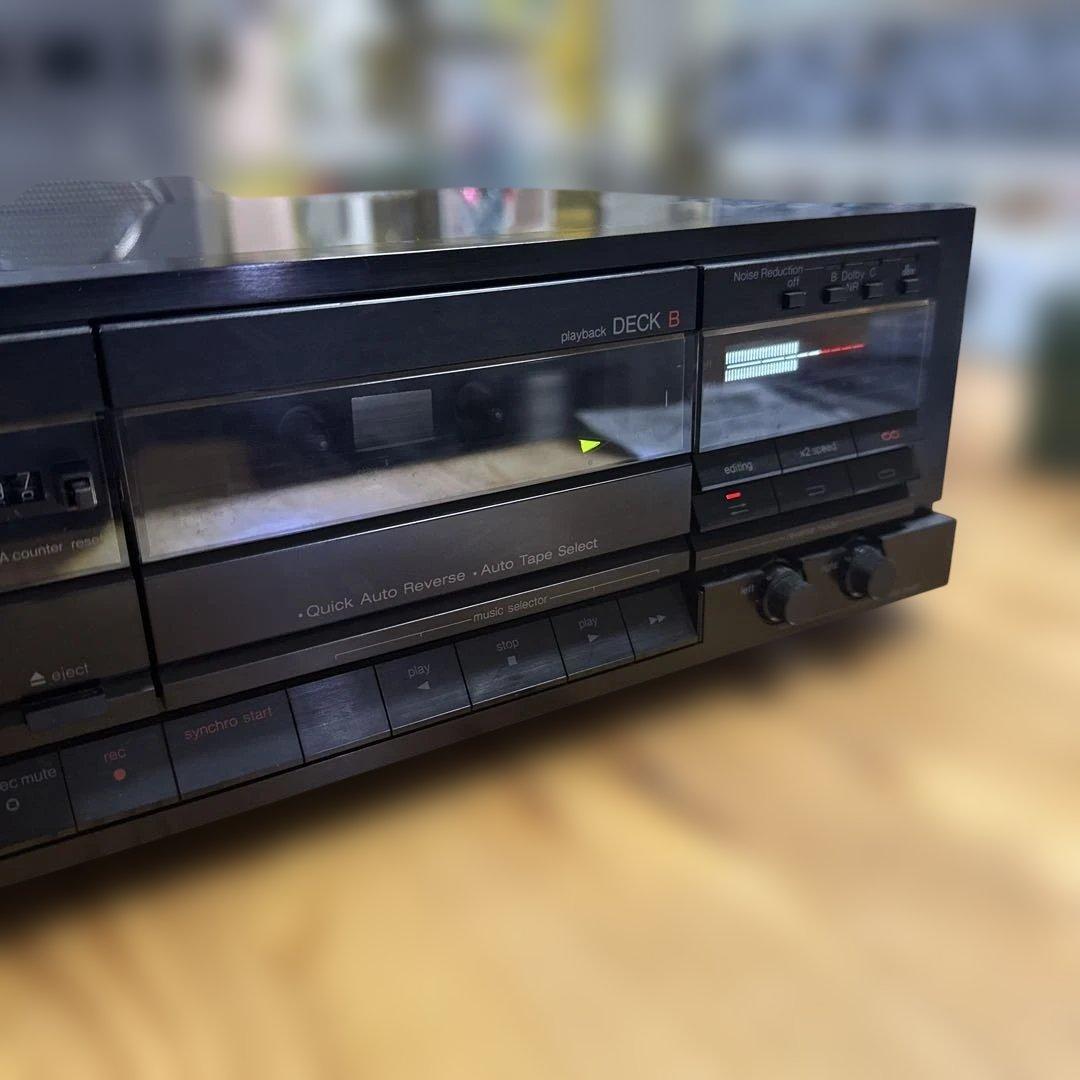 80年代Technics ダブルリバースカセットデッキ RS-T55R 動作品