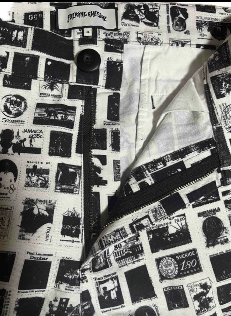 着用2回！fucking awesome コットンワークパンツ 総柄34