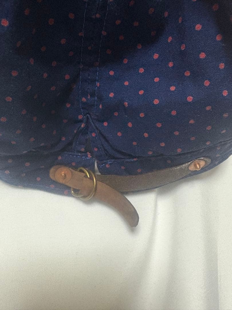 美品　DOUBLE RL RRLドット柄　帽子　キャップ ネイビー　59cm