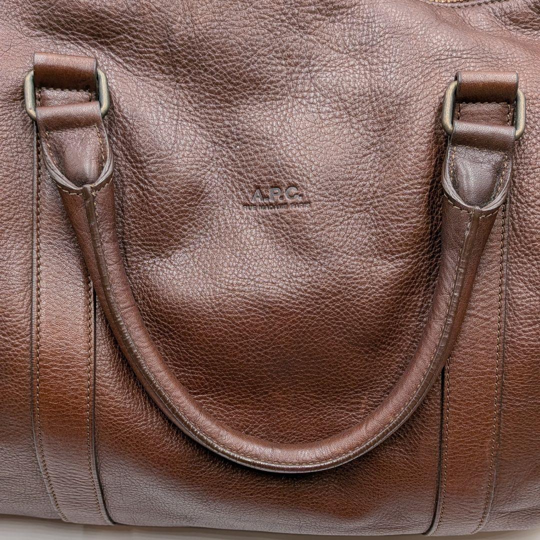 A.P.C. アーペーセー レザー ブラウン ボストンバッグ 旅行用 大容量