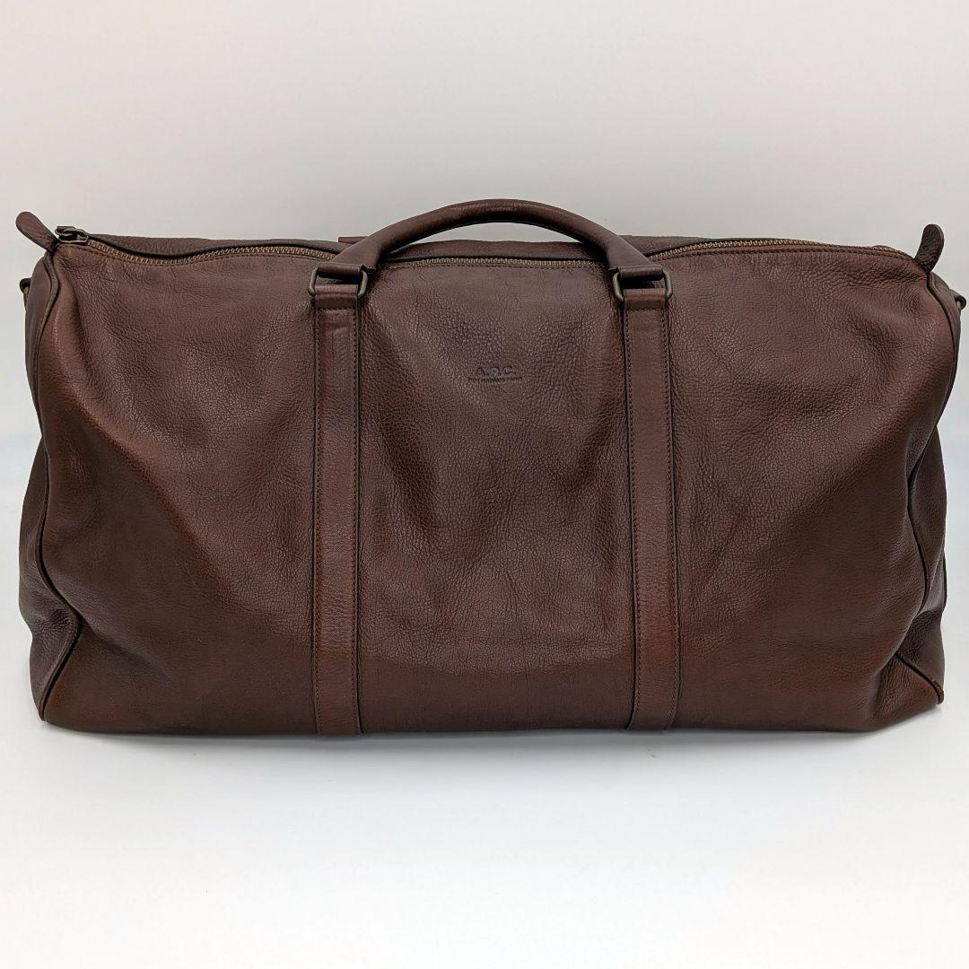 A.P.C. アーペーセー レザー ブラウン ボストンバッグ 旅行用 大容量