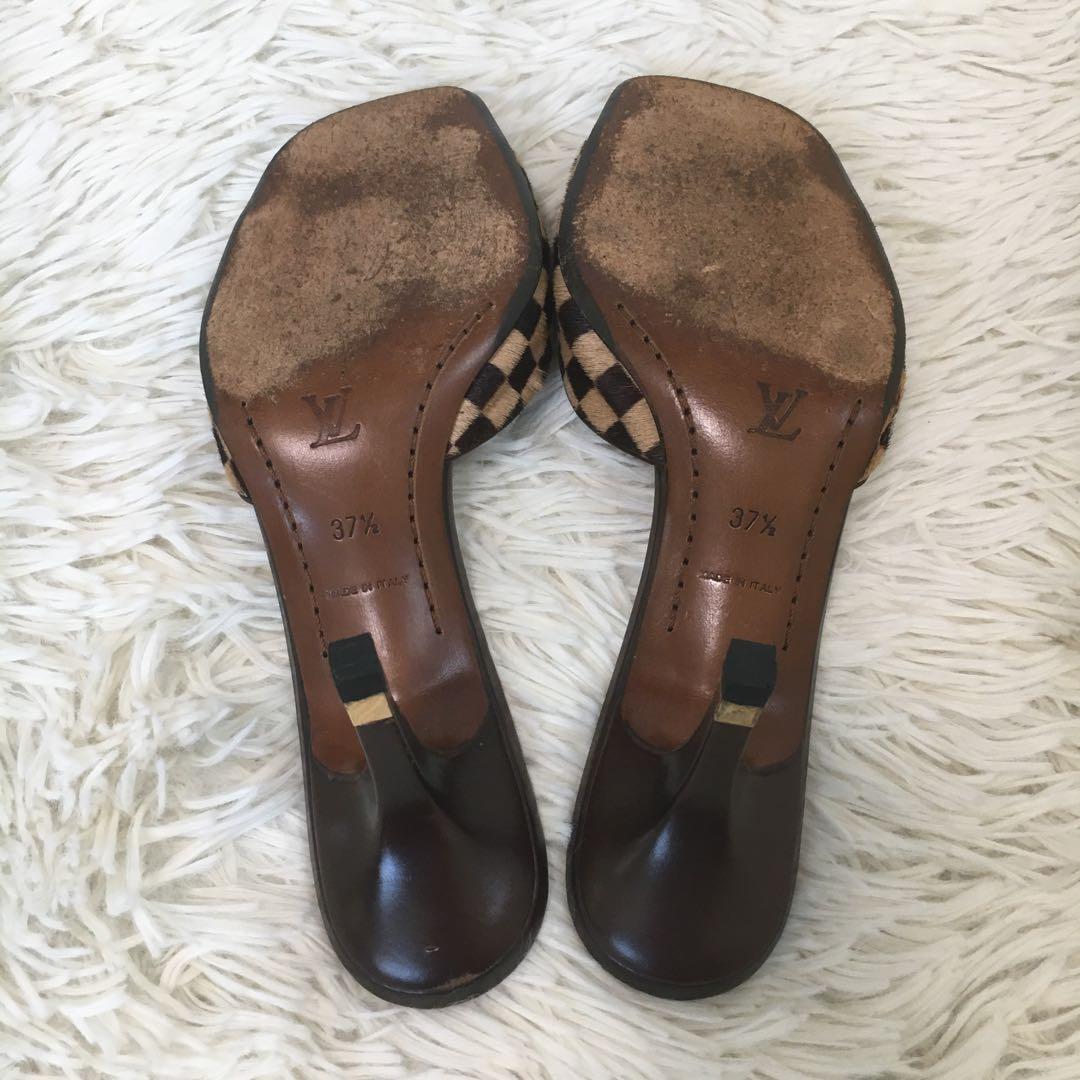 【極美品】ヴィトン ミュール ハイヒール ダミエ サンダル 24.5cm相当