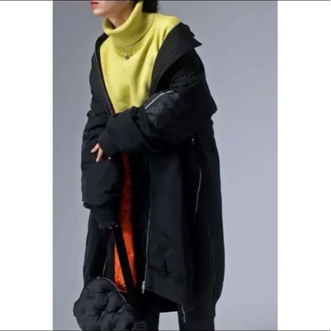 【完売】アンティカ ロング ma-1 サイドスリット ブラック antiqua