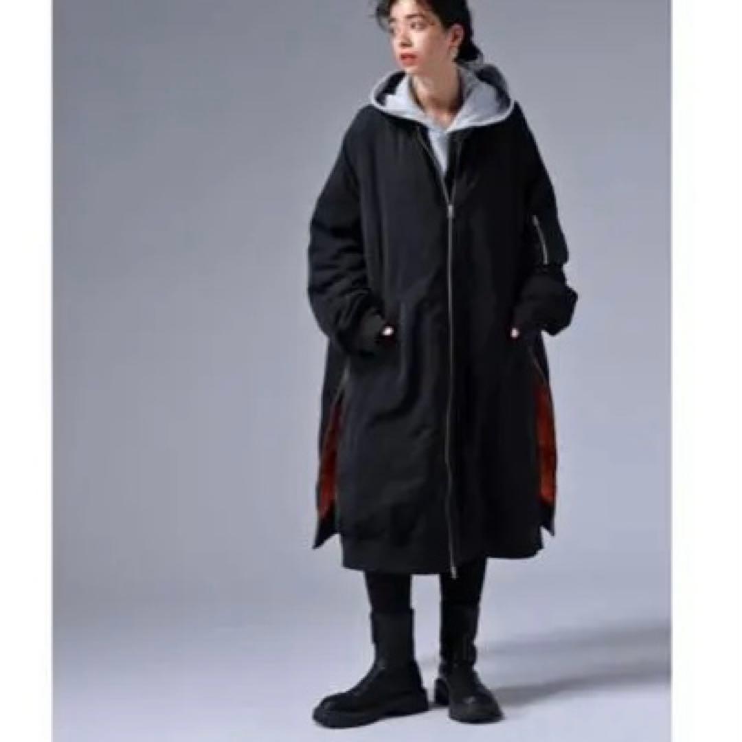 【完売】アンティカ ロング ma-1 サイドスリット ブラック antiqua