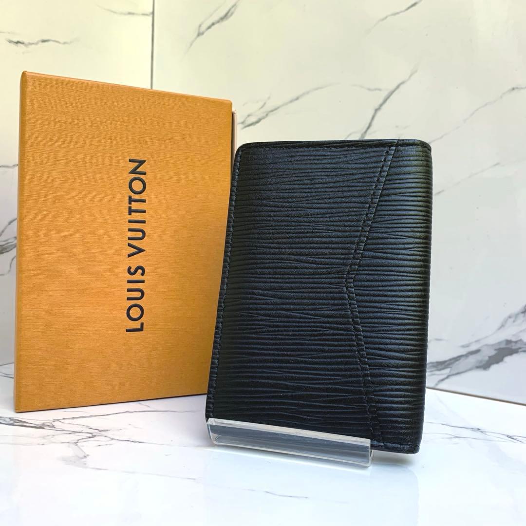 【現行】極美品 ルイヴィトン オーガナイザー ドゥ ポッシュ エピ ロゴ 黒