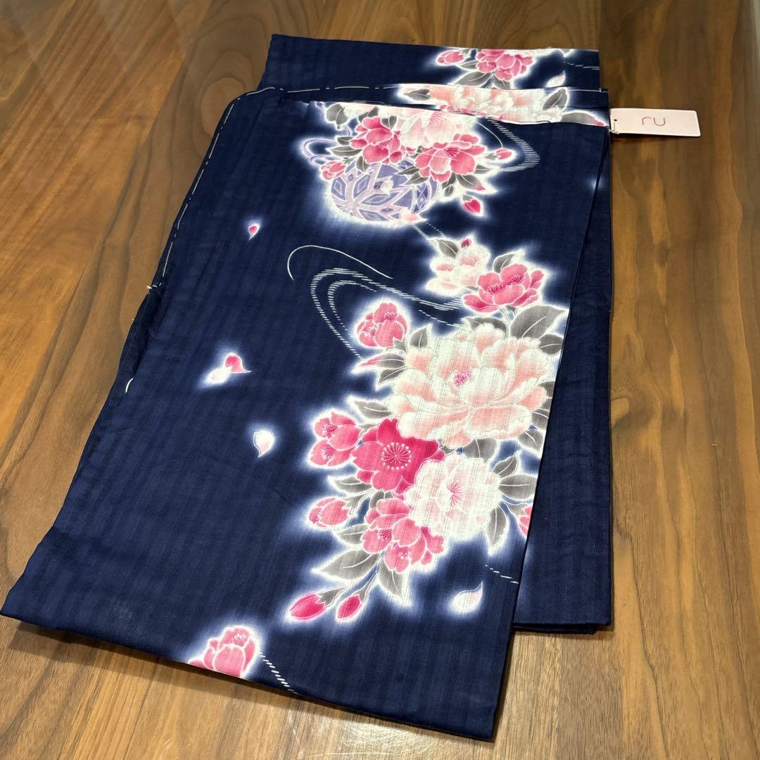 タグ付き　定価24,150円　ru アールユー　レディース　浴衣　サイズM 紺色