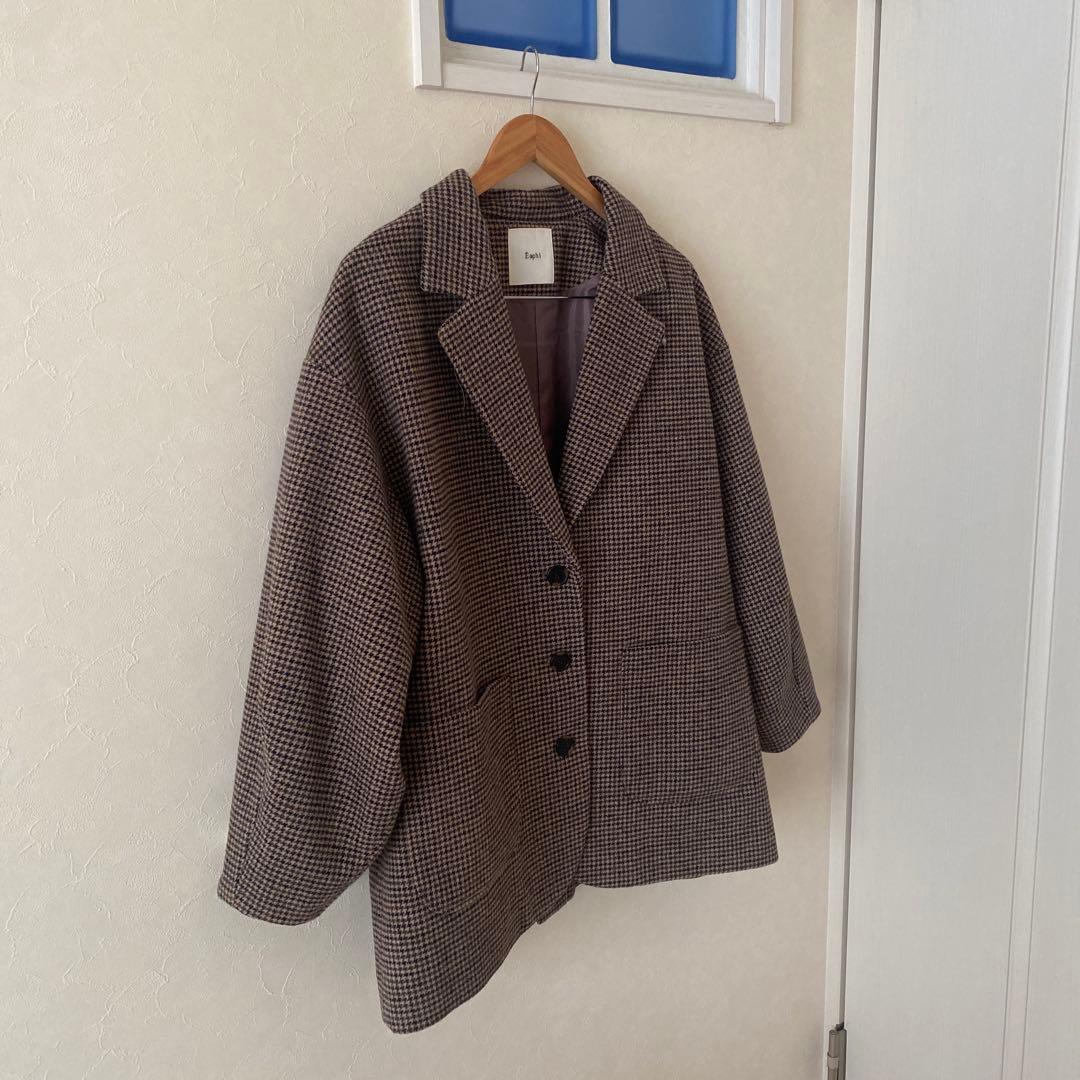 ジャケット・アウター Eaphi WOOL LIKE CHECK JACKET