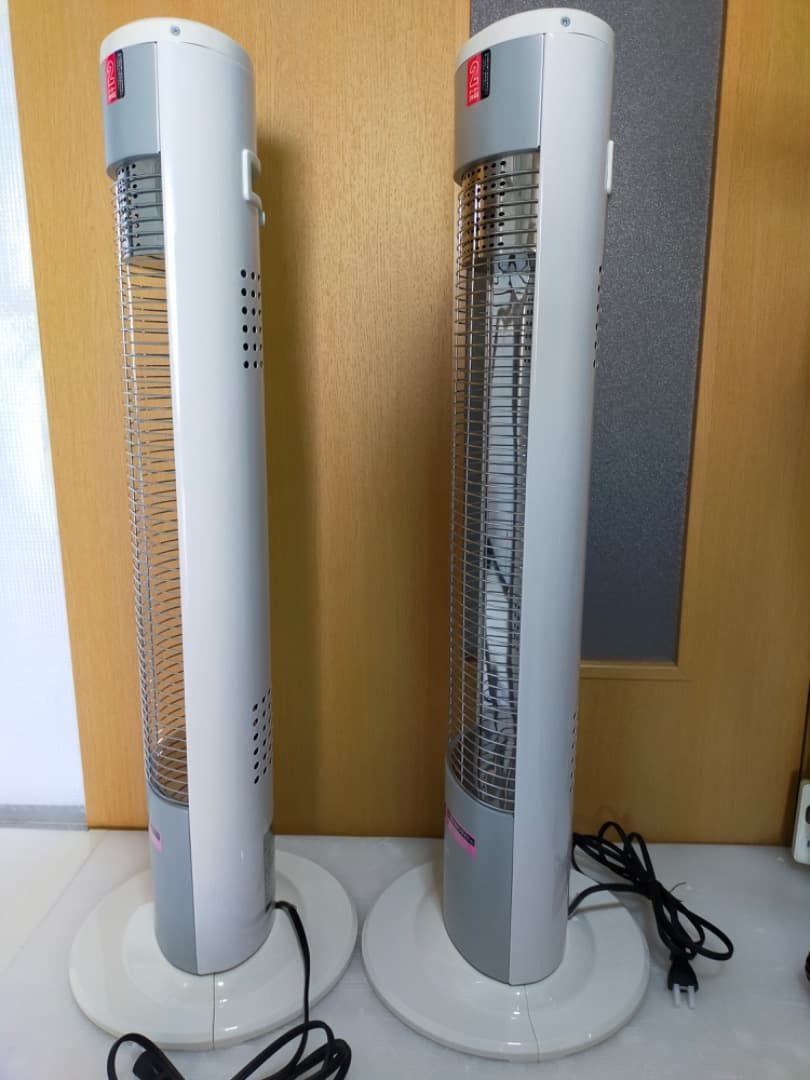 2台 コイズミ 電気ストーブ 900/450W ホワイト KKH-0922/W