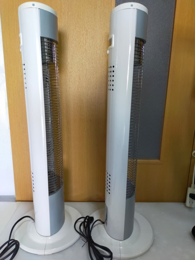 2台 コイズミ 電気ストーブ 900/450W ホワイト KKH-0922/W